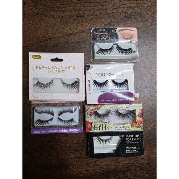 Bundle of 6 False Mink Women Eyelashes Black - Picture 3 of 16